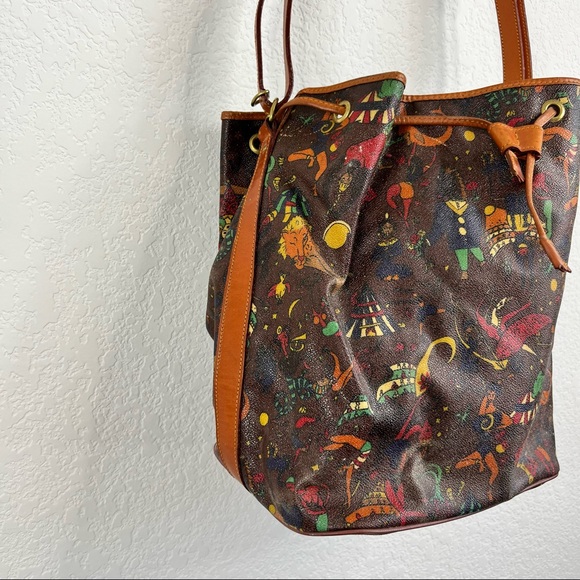 Piero Guidi Magic Circus 'Sophia' Leather Bucket Drawstring Bag - Picture 2 of 11